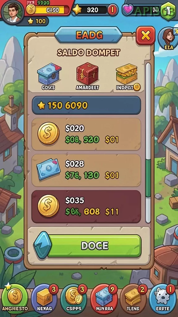 Cuplikan layar SIA777 — menu navigasi
